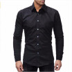 2018 Otoño Nueva Venta Caliente Camisas De Los Hombres Marca De Moda Slim Fit Camisa De Color Sólido Camisas De Manga Larga Masculina Camisa Masculina