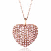 Heart Shape Full Crystal Stainless Steel Pendant Necklace 18"