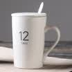 Porcelain Soul Creative Ceramic Cup Couple Cups Coffee Cups with Straps Marks Cups Milk Cups 12oz
