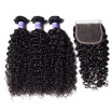 UNice Hair Kysiss Virgin Series Unprocessed Virgin Hair Bundles 4 PCS Peruvian Curly Virgin Hair 3 Bundles With Closure Free Part