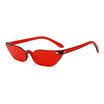 SHAUNA Summer Styles Thick Lens Women Small Cat Eye Sunglasses Fashion Men Rimless Clear Red Integrated Lens Shades UV400