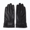 Autumn&winter womens leather gloves sheepskin discount pleated ruffled decorative womens leather gloves to keep warm