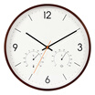 Sima Xiangru wall clock living room table mute solid wood hanging table temperature&humidity clock modern creative fashion clock bedroom office quartz clock 35cm walnut box MR100090