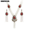 New Arrivals Nigerian Wedding Tassels Necklace Earring For Women Handmade Antique African Beads Jewelry Set Party Bridal Gifts