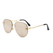 SHAUNA Fashion Little Bee Decoration Women Pilot Sunglasses Vintage Men Rimless Gradient Lens Glasses UV400
