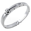 Hpolw Handcuff Locking Silver Tone Stainless Steel Men Bangle Bracelet