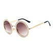 SHAUNA Luxury Crystal Decoration Women Super Round Sunglasses Oversize Ladies Gradient Lens Glasses UV400