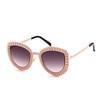 SHAUNA Venetian Pearl Decoration Fashion Women Cat Eye Sunglasses Heavy Metal Frame Ladies Gradient Lens Shades UV400