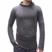 Mens SpringAutumn New Fashion Solid Color Pleated Design Long Sleeved Hooded Sweatshirts