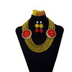 Nigerian Bridal Wedding Beads Statement Necklace Bracelet Earrings Light Yellow 6 Row African Crystal Beaded Jewelry New Style