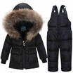 2018 New Winter for Boys Girls Ski Suit Children Duck Down Clothing Set Baby Warm Jacket Pants Overalls Kids Clothes Snowsuit