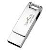 Lanke core V9 64G glossy metal rotating business computer car USB device U disk snow silver