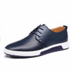 New 2018 Men Casual Shoes Leather Summer Breathable Holes Luxury Brand Flat Shoes for Men Drop Shipping