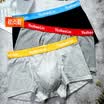 Yu Zhaolin Mens Underwear Mens Dynamic Waist Comfortable Cotton Mens Boxer Four Corners Black Light Gray Dark Gray L