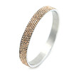 Womens Full Shining Rhinestones Colorful Round Stainless Steel Bangle Yellow