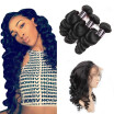 Ishow 7A Brazilian Loose Wave Hair 3 Bundles With 360 Lace Frontal Closure Pre Plucke Closure With Baby Hair