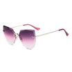SHAUNA Oversize Women Rimless Sunglasses Fashion Ladies Pink Gradient Lens Shades UV400