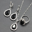 Fashion Water Drop Multicolor Rainbow Stone Silver Plated Jewelry Sets for Women Seven Colors Available Free Jewelry Box
