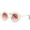 SHAUNA Bling Bling Crystal Decoration Women Cat Eye Sunglasses Fashion Eye Sharp Men Champagne Lens Glasses UV400