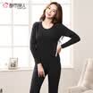 Urban beauty warm underwear women plus velvet thick section round neck Slim body ladies warm suit 2W7209 black M