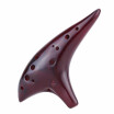 12 Holes Ceramic Ocarina Flute Alto C Smoked Burn Submarine Style Musical Instrument with Music Score for Music Lover&Beginner