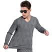 Snow in the fly men&women thermal underwear thickening plus velvet jacquard couple thermal underwear set XFH5103 male V-neck deep hemp 180
