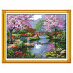 Anself DIY Handmade Needlework Counted Cross Stitch Set Embroidery Kit 14CT Beautiful Scenery of Park Pattern Cross Stitching 57