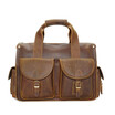 Retro Crazy Horse Leather Mens Leather Laptop Bag Mens Tote First Layer Leather Shoulder Bag Messenger Bag