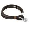 Pulsera de doble capa de cuero genuino del fútbol