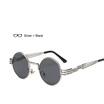 SHAUNA Classic Punk Styles Women Round Sunglasses Fashion Hollow Out Legs Men Clear Red Lens Shades UV400