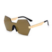 SHAUNA Fashion Integrated Reflective Lens Women T-Show Sunglasses Cool Men Rimless Green Mirror Sun Glasses
