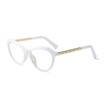 SHAUNA Metal Chain Legs Women Cat Eye Glasses Frame Fashion Ladies Anti-Blue Rays Lens Glasses UV400