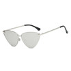 SHAUNA Trending Women Cat Eye Sunglasses Fashion Metal Frame Men Purple Mirror Coating Reflective Lens Shades UV400