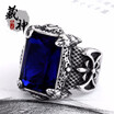 Mens Retro titanium steel rings with zircon rings Viking Viking warriors ring of honor