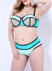 2018 Women Plus Size Bikini Set Color Block Two Piece Swimsuit Bathing Suit