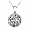 Female Ladies Necklace Fashion Women Jewelry Crystal from Austria Round Pendant Necklace Classic Party Accessories White Gold Plat