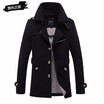 2017 New Fashion men are upscale in winter slim Fit Casual trench coatmale pure color Pure cotton long jackets S-5XL