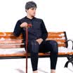 Snow in the fly men&women thermal underwear feather velvet cotton plus velvet thickening middle&old aged cardigan set XYT5999 mens dark gray 180