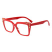 SHAUNA Rivet Decoration Women Square Glasses Frame Fashion Ladies Reading Eyeglasses Frames UV400