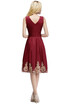 A-Line V-Neck Knee Length Sleeveless Appliques Homecoming Dresses