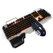 Fude IK900 colorful backlit metal game keyboard&mouse set wired mechanical feel keyboard to eat chicken mouse&keyboard set black