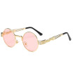 SHAUNA Classic Punk Styles Women Round Sunglasses Fashion Hollow Out Legs Men Clear Red Lens Shades UV400