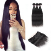 Ishow Malaysian Straight Hair With Frontal Closure Ear To Ear Lace Frontal With Bundles 7A Malaysian Virgin Hair With Closure