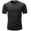 Mens Fashion Casual Slim Fit Solid Color T-Shirts Men Short Sleeve Cotton T Shirts