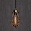 Baycheer HL421910 Old Copper 1 Light Wire Guard LED Pendant Lamp in Industrial Style Gold