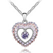 Crystals Heart Pendant Necklace Made With Crystal from Austrian Elements For Women Birthday Gift Cute Silver Color Jewelry 4648