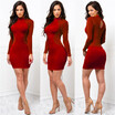 Fashion Women Long Sleeve Casual Dress Evening Party Dress Cocktail Party Mini Dress