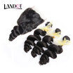 9A Lace Closure With 3 Bundles Malaysian Virgin Hair Loose Wave 4 PcsLot Malaysian Loose Wavy Curly Human Hair Weave And Closures
