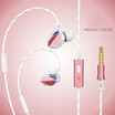 Metal mobile phone headphones heavy bass ear hanging general wire control new wheat