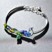 National handicraft S925 pure silver malachite ladys bracelet cloisonne silver bracelet